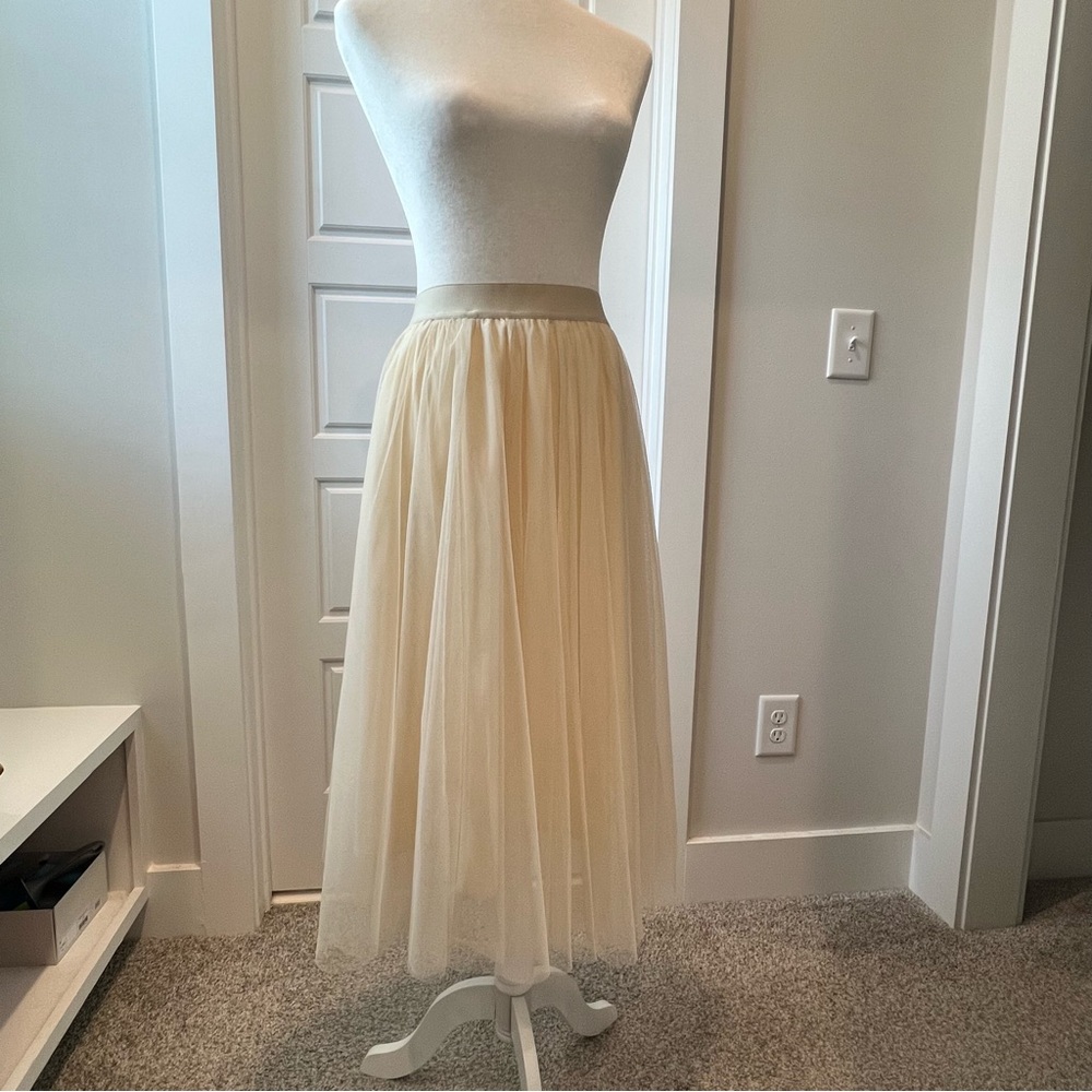 NWOT Elegant Cream Tulle Skirt